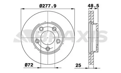 BRAXIS AE0153 On Fren Dısk Aynası Havalı Mazda 5 05>mazda 3 03>10 277x5 GM BP4Y3325XB