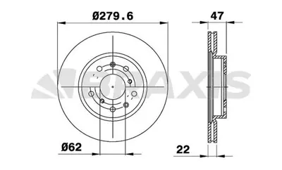 BRAXIS AE0173 On Fren Dısk Aynası Havalı Sedıcı Suzukı Sx4 1.6 / 1.9d / 2.0 GM 71742850