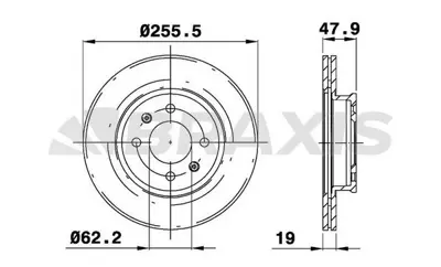 BRAXIS AE0228 On Fren Dısk Aynası Havalı Hyundaı Getz 03> 1.5 Crdı 256 Mm GM 517121C050