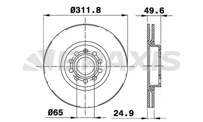 BRAXIS AE0025 On Fren Aynası Havalı Octavıa Caddy Iıı Passat / Cc Golf V / Vı / Vıı Jetta Iıı / Iv Scırocco Tıguan GM JZW615301H