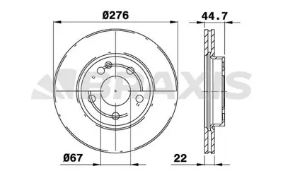 BRAXIS AE0094 Fren Dıskı On A-Class W169 04>12 B-Class W245 05>11 GM 1694210112