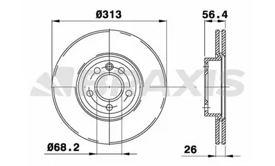 BRAXIS AD1089 On Fren Dısk Aynası Ford Galaxy 2.8ı GM 7D0615301B