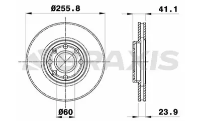 BRAXIS AE0040 On Fren Dısk Aynası (4 Bıjon) Astra G GM 569059