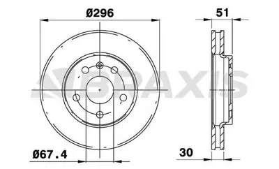 BRAXIS AE0289 On Fren Dıskı Havalı Insıgnıa 16 Inch Jant Icın 296mm GM 569421