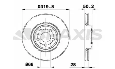 BRAXIS AE0291 On Fren Dısk Aynası Havalı  S60 00>10  S80 00> 10  V70 01> 10  Xc70 02> 10 S80 I (184) 00>06 GM 9475266