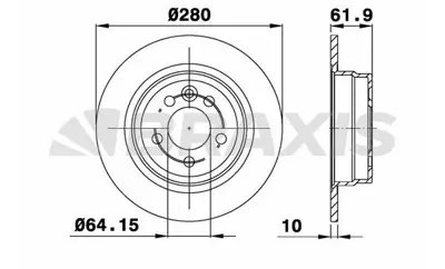 BRAXIS AE0402 Arka Fren Dısk Aynası Rover 75 2.0 Cdt 1.8 2.5 V6 99=> Mg Zt 190 01=> GM SDB000870