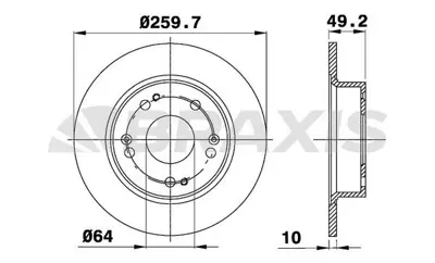 BRAXIS AE0474 Arka Fren Aynası Duz Honda Accord 03-08 (260x5) GM 42510SEAE00