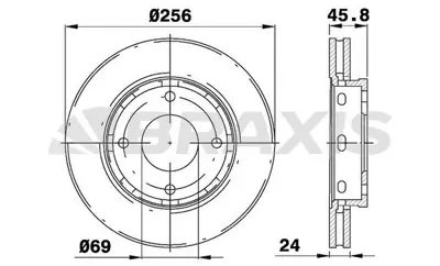 BRAXIS AE0170 On Fren Dısk Aynası Havalı Colt Vı 04>10 Abs Lı 256x4 GM 4544200001