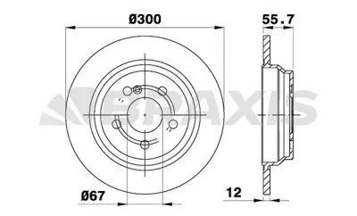 BRAXIS AE0565 Fren Dıskı Arka S-Class W221 05>13 C216 06>13 GM A2214231112