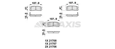 BRAXIS AB0337 Arka Fren Balatası Pajero Pının1.8 2.0 Gdı 99>06 Galant 1.8 2.0 92>06 GM MB407659