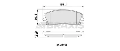 BRAXIS AB0416 On Fren Balatası Lancıa Thema 3.0 Chrysler 300c GM 5142559AA