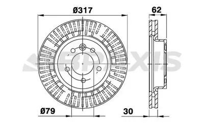 BRAXIS AD0401 Fren Dıskı On Dıscovery 3 05-09 Dıscovery 4 10-16 2.7 V6 Dızel Range Rover Sport 4.4 V8 Petrol GM SDB000604