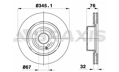 BRAXIS AD1094 Fren Dıskı On S-Class W220 98>03 C215 99>06 GM 2204211112