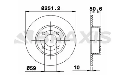 BRAXIS AE0069 Arka Fren Dısk Aynası Bravo Iı Lınea 1.4t Jet 1.6d 2.0d 06> Stılo Croma 1.6 / 1.9d (251.5mm) GM 60801755