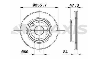 BRAXIS AE0477 On Fren Dıskı Havalı 4 Bıjon 256mm Lacettı 05> GM 9053332