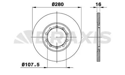 BRAXIS AE0374 Arka Fren Dısk Aynası Transıt V347 2.2tdcı / 2.4tdcı / 3.2tdcı 06>14 A.Ceker+abslı GM 6C163A315AA