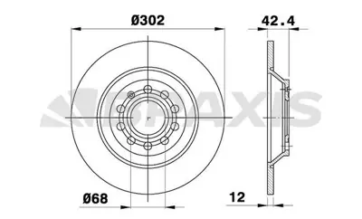 BRAXIS AE0539 Arka Fren Dısk Aynası A6 Allroad 4fh 2.7 Tdı Quattro / 3.0 Tdı Quattro 07>11 GM 4F0615601G