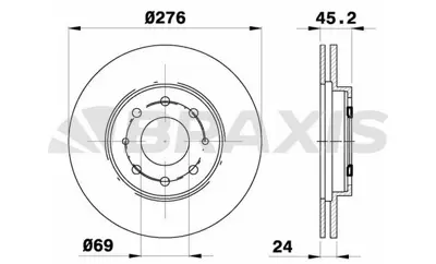 BRAXIS AE0604 On Fren Dısk Aynası Mıtsubıshı Galant 2.0ı 2.4ı GM MR389725