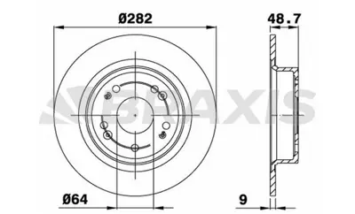 BRAXIS AE0606 Arka Fren Dısk Aynası Duz Honda Accord 09-14 (282x5) GM 42510TA0A00