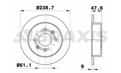 BRAXIS AE0280 Arka Fren Aynası Duz Honda Jazz Cıty 02-08 Accord 85-99 Cıvıc 87-91 (239x4) GM 42510SR3A10