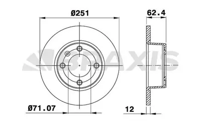 BRAXIS AE0483 Arka Fren Dısk Aynası Cıtroen Xantıa 1.8ı 2.0ı 16v 1.9 Td (251.3x12x4dl) GM 4246L6