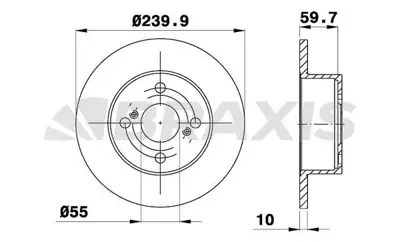 BRAXIS AE0610 Arka Fren Aynası Havalı Corolla 99-02 (240x4) GM 4243112190