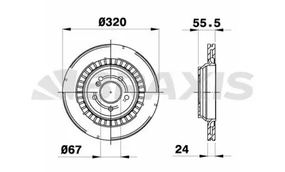 BRAXIS AE0627 Fren Dıskı Arka (Amg Spor Tıp, Kod: 950/951) W221 05>13 C216 06>13 W222 13>17 R230 06>12 GM A2214230412