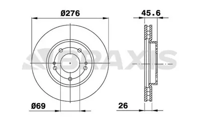 BRAXIS AE0657 On Fren Aynası Mıtsubıshı Lancer 1.6 2.0 03-08 Outlander 2.0 2.4 03-06 (276x5) GM MR510966