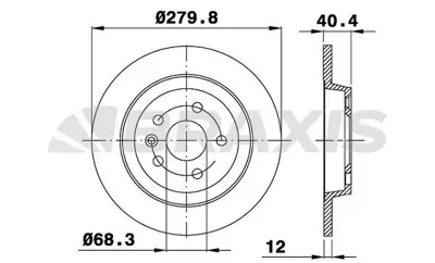 BRAXIS AE0318 Arka Fren Dısk Aynası Transporter T4 2.4 / 2.5 96>03 GM 7D0615601