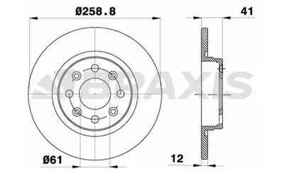 BRAXIS AE0051 On Fren Aynası (Dıskı)dacıa Logan 04>sandero 08>twıngo I, Iı Smart Fortwo 1.0 1.2  1.4  1.5dcı 1.6 ( GM 6001547683