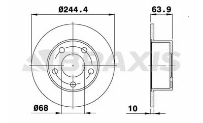 BRAXIS AE0076 Arka Fren Dısk Aynası Superb 1.8t / 1.9tdı / 2.0 / 2.5tdı / 2.8 V6 02> Passat Varıant 96> GM 8E0615601