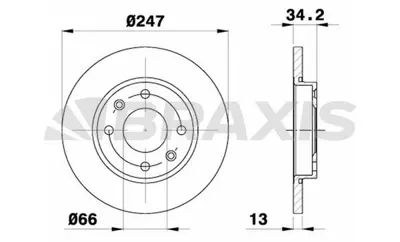 BRAXIS AE0133 On Fren Dısk Aynası Xsara 1.4 Tud5 P206 P306 1.4 8v (Hava Sogutmasız) GM 4246R9