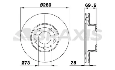 BRAXIS AE0176 On Fren Dısk Aynası Boxer Iıı Jumper Iıı Ducato Iıı 14q (15 Jant) / (Cap: 280mm Kalınlık: 28mm) Hava GM 424929