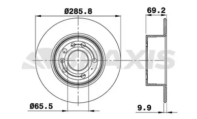 BRAXIS AE0197 Arka Fren Dıskı (5 Bıjon) Vectra B 2.0ı 16v 2.5ı V6 95> GM 569118