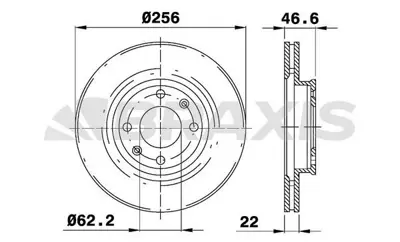 BRAXIS AE0247 On Fren Dıskı Aynası Hyundaı Accent Era 2006-2011 Kıa Rıo 2005-> I20 2007-> 256mm GM 517121G000