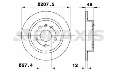 BRAXIS AE0370 Arka Fren Dıskı 16 Inch Insıgnıa A 1,4 1,6 1,8 2,0 08 > GM 5569025