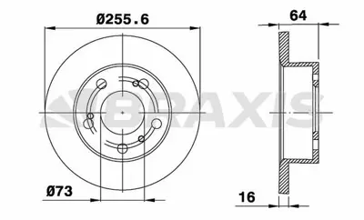 BRAXIS AE0427 On Fren Dısk Aynası Fıat Ducato J5 C25 Talento 2.0 1.9td 80>95 GM 4249L1