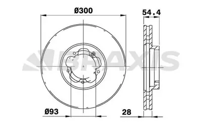 BRAXIS AD0196 On Fren Dısk Aynası Transıt V347 2.2tdcı / 2.4tdcı / 3.2tdcı 06 /> A.Ceker Olcu: (300 * 28) GM 1371393