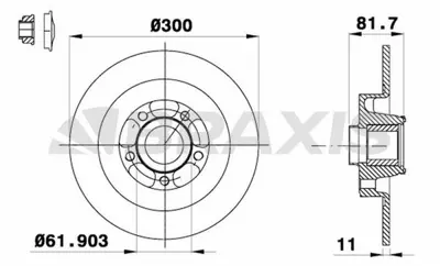 BRAXIS AD0388 Arka Fren Dısk Aynası Laguna Iıı Latıtude 1.5dcı / 1.6 / 2.0 (Rulmanlı) / (300 / 11mm) GM 402022291R