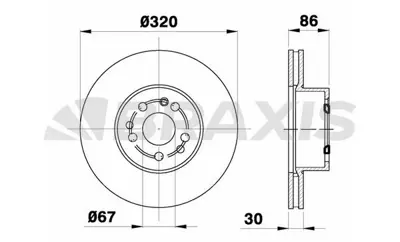 BRAXIS AD1034 Fren Dıskı On S-Class W140 93>98 C140 92>99 GM 1404210212