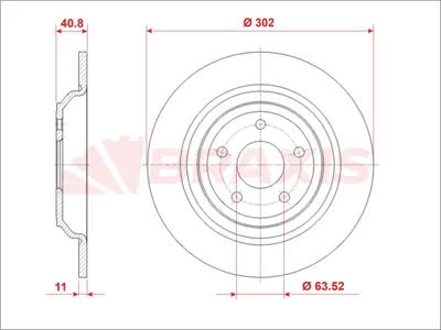 BRAXIS AE1012 Fren Dıskı Arka Focus Iıı 2.3 Rs Awd 14 > GM 1936154