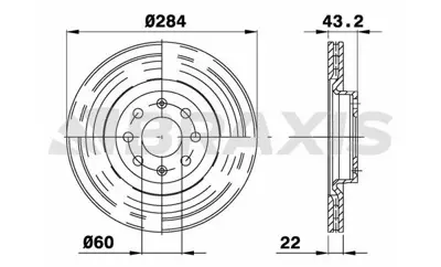 BRAXIS AE0079 On Fren Dıskı 15 Inch Corsa D Corsa E Adam Grande Punto Punto Evo GM 55700922