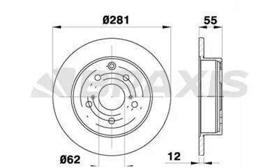 BRAXIS AE0281 Arka Fren Dısk Aynası Duz Toyota Rav 4 Iıı Vvt-I 06-13 (281x5) GM 4243142060