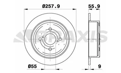 BRAXIS AE0283 Arka Fren Dıskı (Aynası) Duz Toyota Corolla Vvtı Benzınlı 02-07 (258x4) GM 4243102050