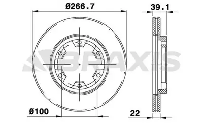 BRAXIS AE0725 On Fren Dısk Aynası Havalı Nıssan Pıckup D21 87>98 267x6 GM 4020635G01