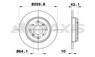 BRAXIS AE0744 Arka Fren Dısk Aynası Honda Accord Prelude 2.2ı GM 42510SS0000