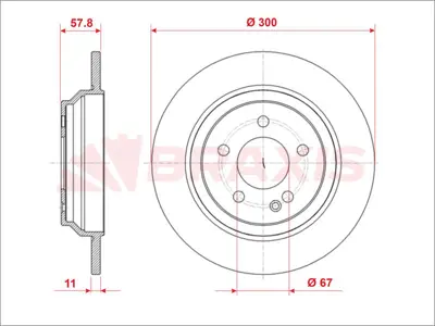 BRAXIS AE1013 Fren Dıskı Arka V-Class W447 14> Vıto W447 14> GM 4474230012