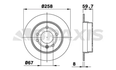 BRAXIS AE0236 Fren Dıskı Arka A-Class W168 97>04 Vaneo 414 02>05 GM 1684230212