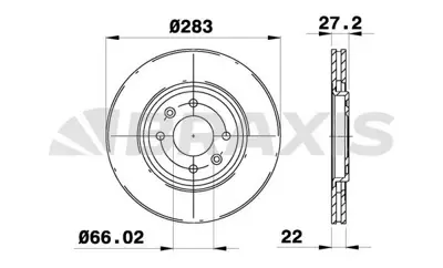 BRAXIS AE0334 On Fren Dısk Aynası Xantıa 93> Xsara 98> Zx 96 97 P306 Gtı / Xu10j4rs S16 97> P405 Ym 2.0 16 GM 4246G1