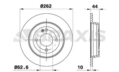 BRAXIS AE0550 Arka Fren Dıskı Aynası 262mm Accent Blue 2011> Kıa Rıo 2011> I20 2015> GM 584110U300